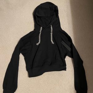 Carbon38 Black Cropped Sweatshirt w/Backpack